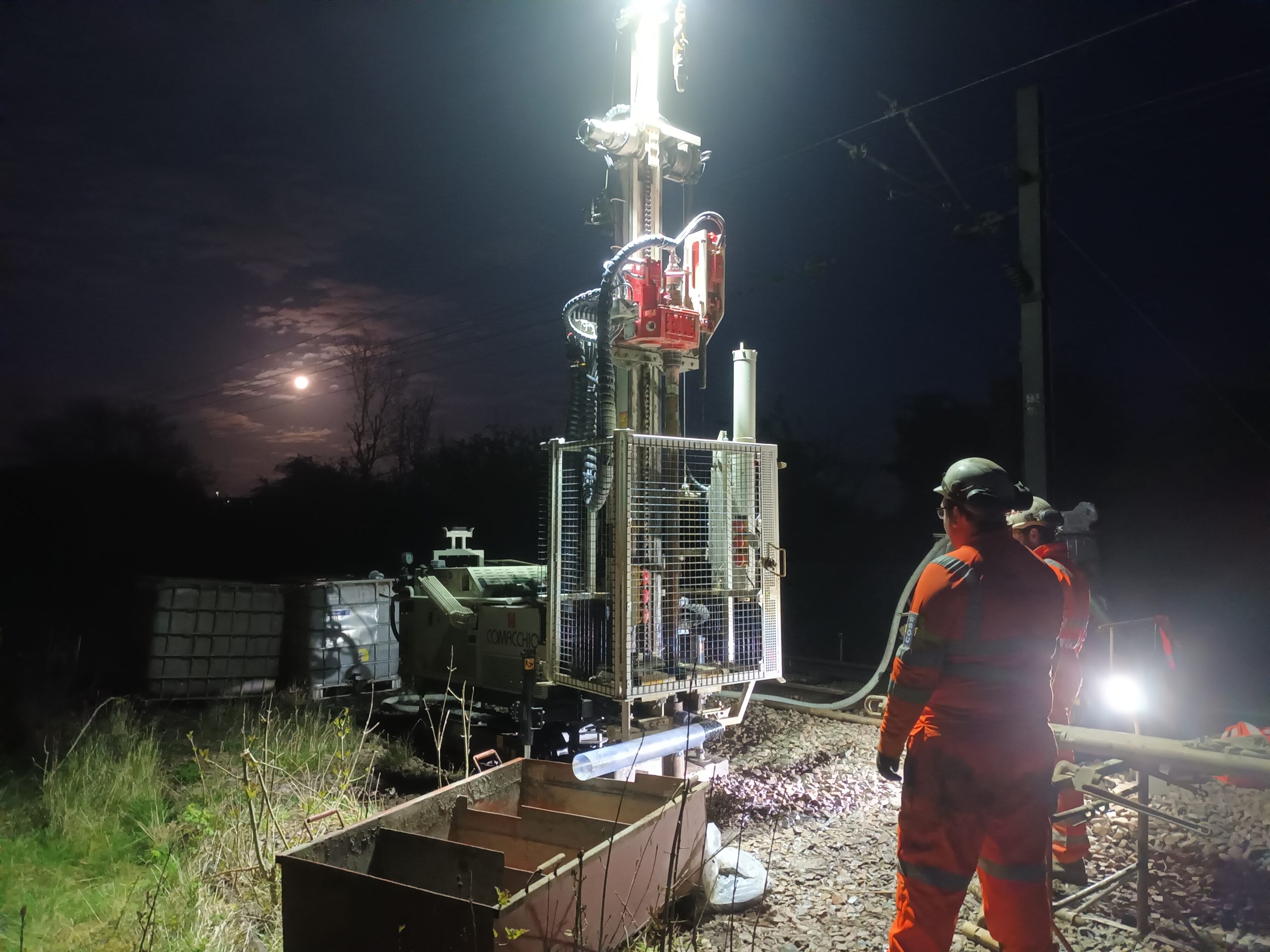 A large site investigation drilling rig in operation