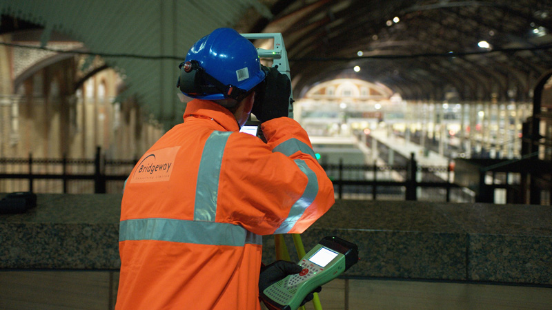 Bridgeway geomatics survey equipment in use